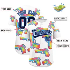 White Navy Graffiti Pattern Moisture-Wicking Baseball Jersey 2