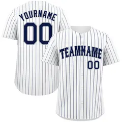 White Navy Gray Bull Stripe Baseball Jersey 1