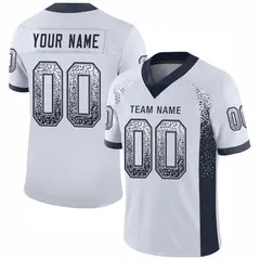 White Navy-Gray Drift Fashion Mesh Football Jersey 1