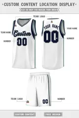 White Navy Gray Sleeve Color Block Classic Basketball Jersey 2