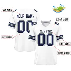 White Navy-Green Classic Style Authentic Football Jersey 2