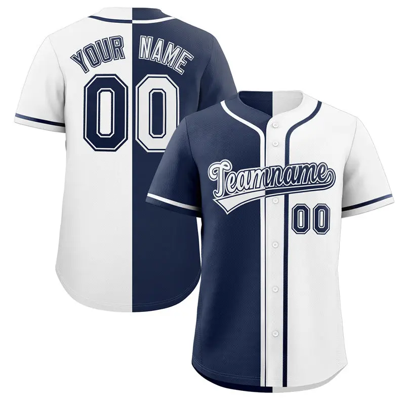 White Navy Hook Split Fashion Authentic Baseball Jersey