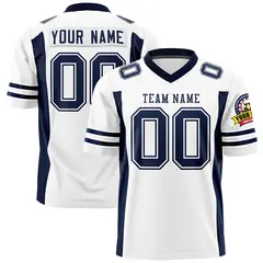 White Navy Insert Color Authentic Football Jersey