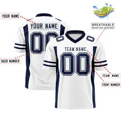 White Navy Insert Color Authentic Football Jersey 2