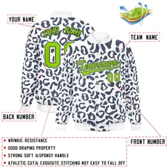 White Navy Leopard Graffiti Varsity Letterman Jacket 2