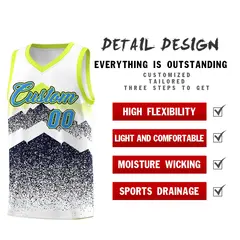 White Navy Mountain Fade Gradient Fashion Basketball Jersey 2