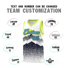 White Navy Mountain Fade Gradient Fashion Basketball Jersey 4
