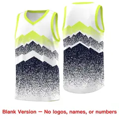 White Navy Mountain Fade Gradient Fashion Basketball Jersey 6