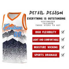 White Navy Mountain Fade Gradient Fashion Basketball Jersey 2
