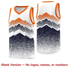 White Navy Mountain Fade Gradient Fashion Basketball Jersey 6