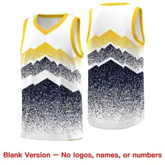 White Navy Mountain Fade Gradient Fashion Basketball Jersey 6