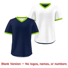 White Navy Neon Green Reversible Pullover Baseball Jersey 9