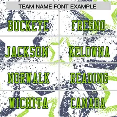 White Navy-Neon Green Star Graffiti Football Jersey 3