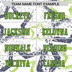 White Navy-Neon Green Star Pattern Authentic Football Jersey 3