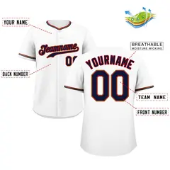 White Navy-Old Gold Classic Authentic Baseball Jersey 2