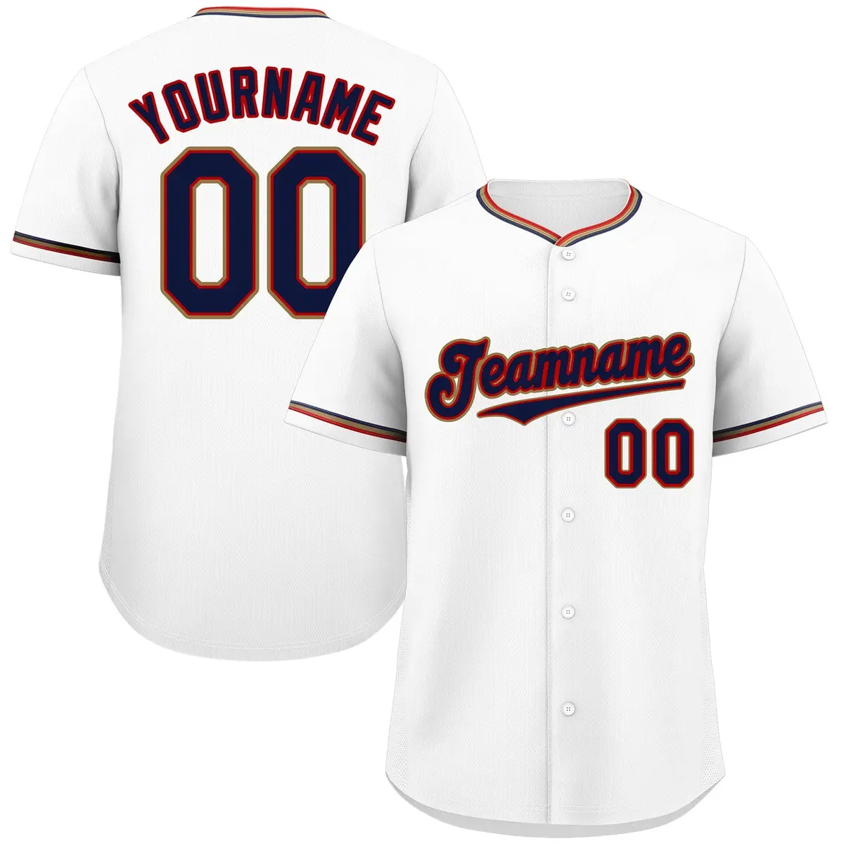 White Navy-Old Gold Classic Authentic Baseball Jersey