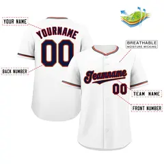 White Navy-Old Gold Classic Authentic Baseball Jersey 2