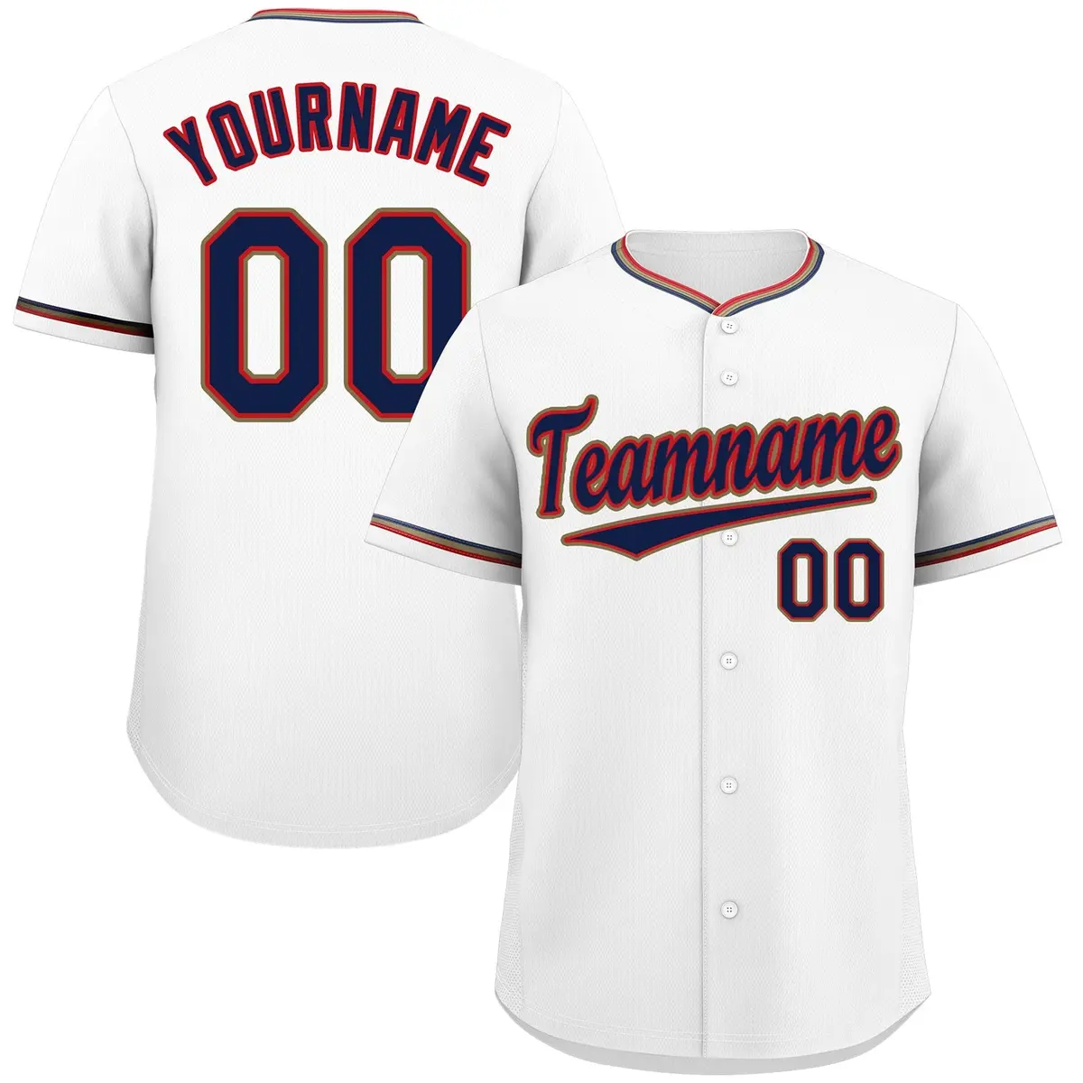 White Navy-Old Gold Classic Authentic Baseball Jersey