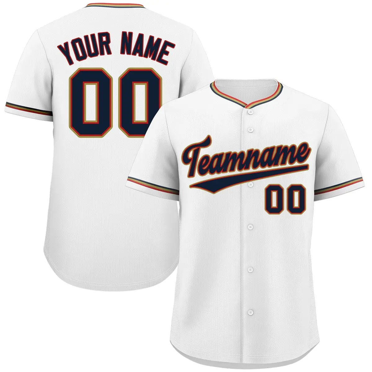 White Navy-Old Gold Classic Authentic Baseball Jersey