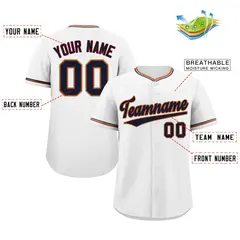 White Navy-Old Gold Classic Authentic Baseball Jersey 2