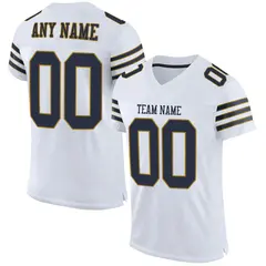 White Navy-Old Gold Classic Mesh Authentic Football Jersey 1