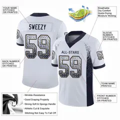 White Navy-Old Gold Drift Mesh Football Jersey 2