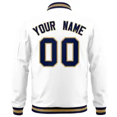 White Navy-Old Gold Varsity Full-Zip Letterman Bomber Jacket 4