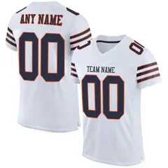White Navy-Orange Classic Mesh Authentic Football Jersey 1