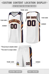 White Navy-Orange Classic Sets Basketball Uniform Jersey 2
