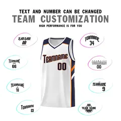 White Navy-Orange Classic Sets Basketball Uniform Jersey 4