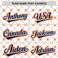 White Navy-Orange Plaid Authentic Baseball Jersey 3