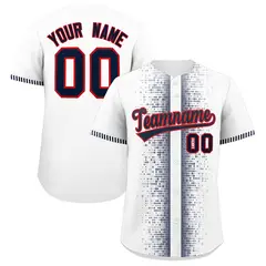 White Navy Phonetic Rhythm Authentic Baseball Jersey 1