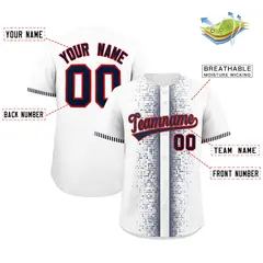 White Navy Phonetic Rhythm Authentic Baseball Jersey 2