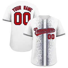 White Navy Phonetic Rhythm Authentic Baseball Jersey 1