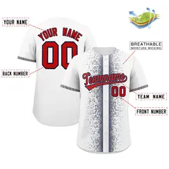 White Navy Phonetic Rhythm Authentic Baseball Jersey 2