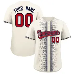 White Navy Phonetic Rhythm Authentic Baseball Jersey 1