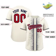 White Navy Phonetic Rhythm Authentic Baseball Jersey 2