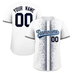 White Navy Phonetic Rhythm Authentic Baseball Jersey 1