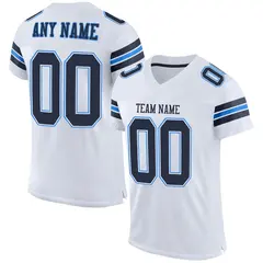 White Navy-Powder Blue Classic Mesh Football Jersey 1