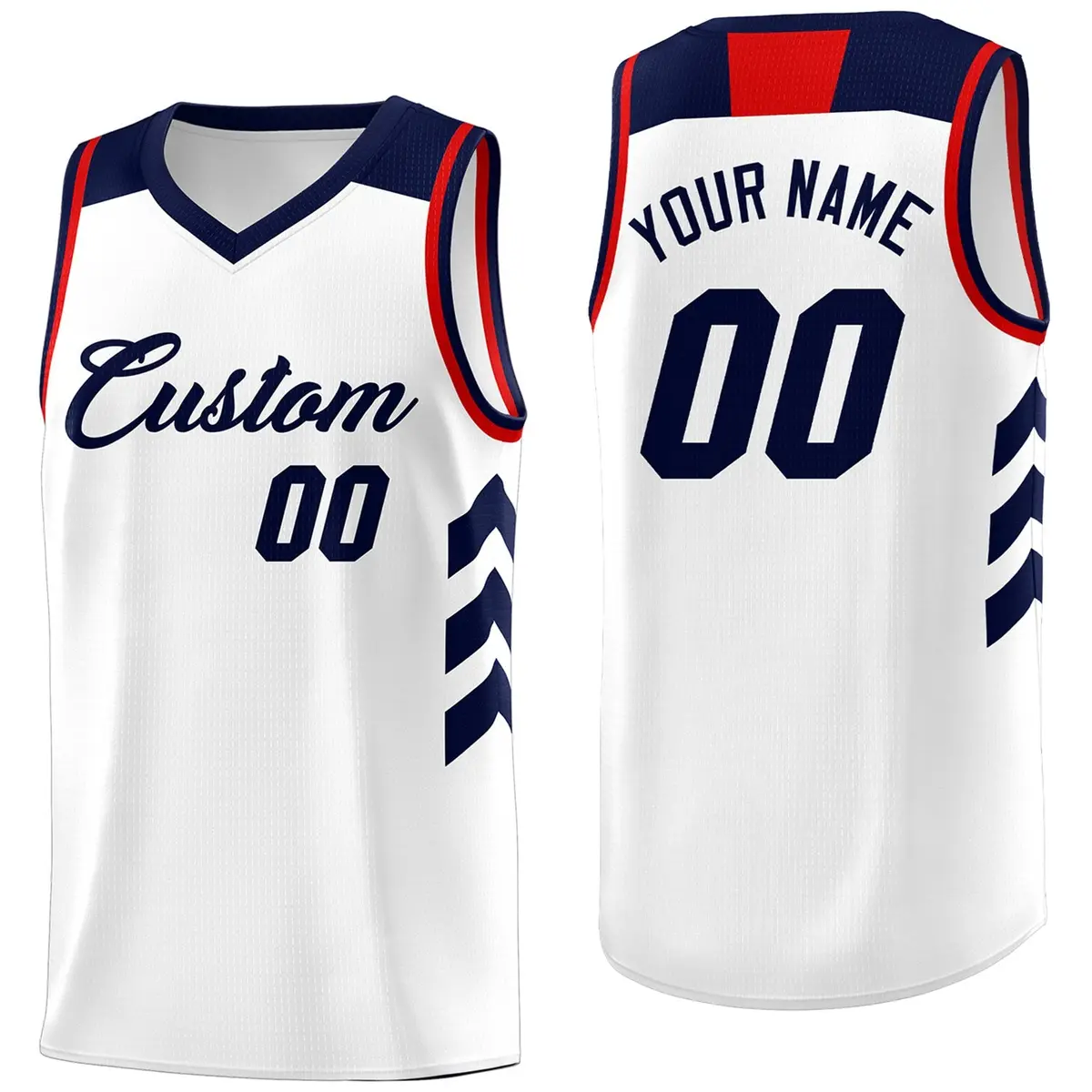 White Navy-Red Classic Fashion Sportwear Basketball Jersey