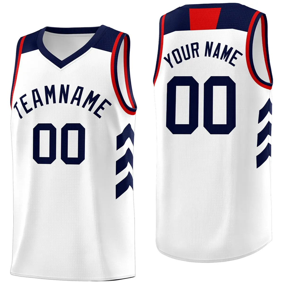 White Navy-Red Classic Fashion Sportwear Basketball Jersey