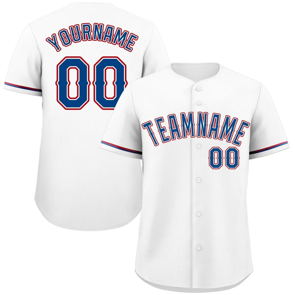 White Navy-Red Classic Style Baseball Jersey