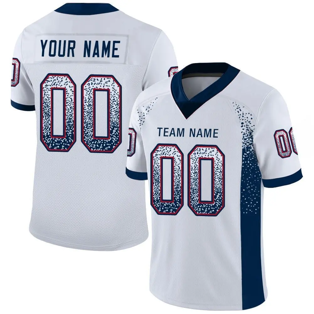 White Navy-Red Drift Fashion Mesh Authentic Football Jersey