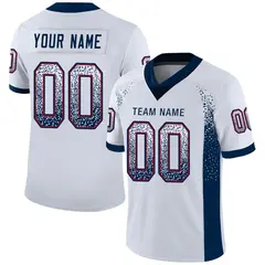 White Navy-Red Drift Fashion Mesh Authentic Football Jersey 1
