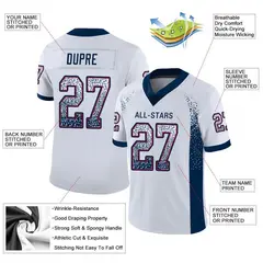 White Navy-Red Drift Fashion Mesh Authentic Football Jersey 2