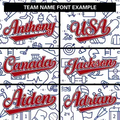 White Navy-Red Line Graffiti Raglan Varsity Letterman Jacket 5