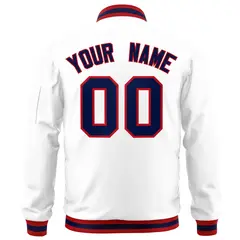 White Navy-Red Varsity Full-Zip Letterman Bomber Jacket 4