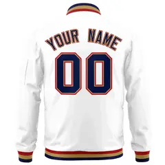 White Navy-Red Varsity Full-Zip Letterman Bomber Jacket 4