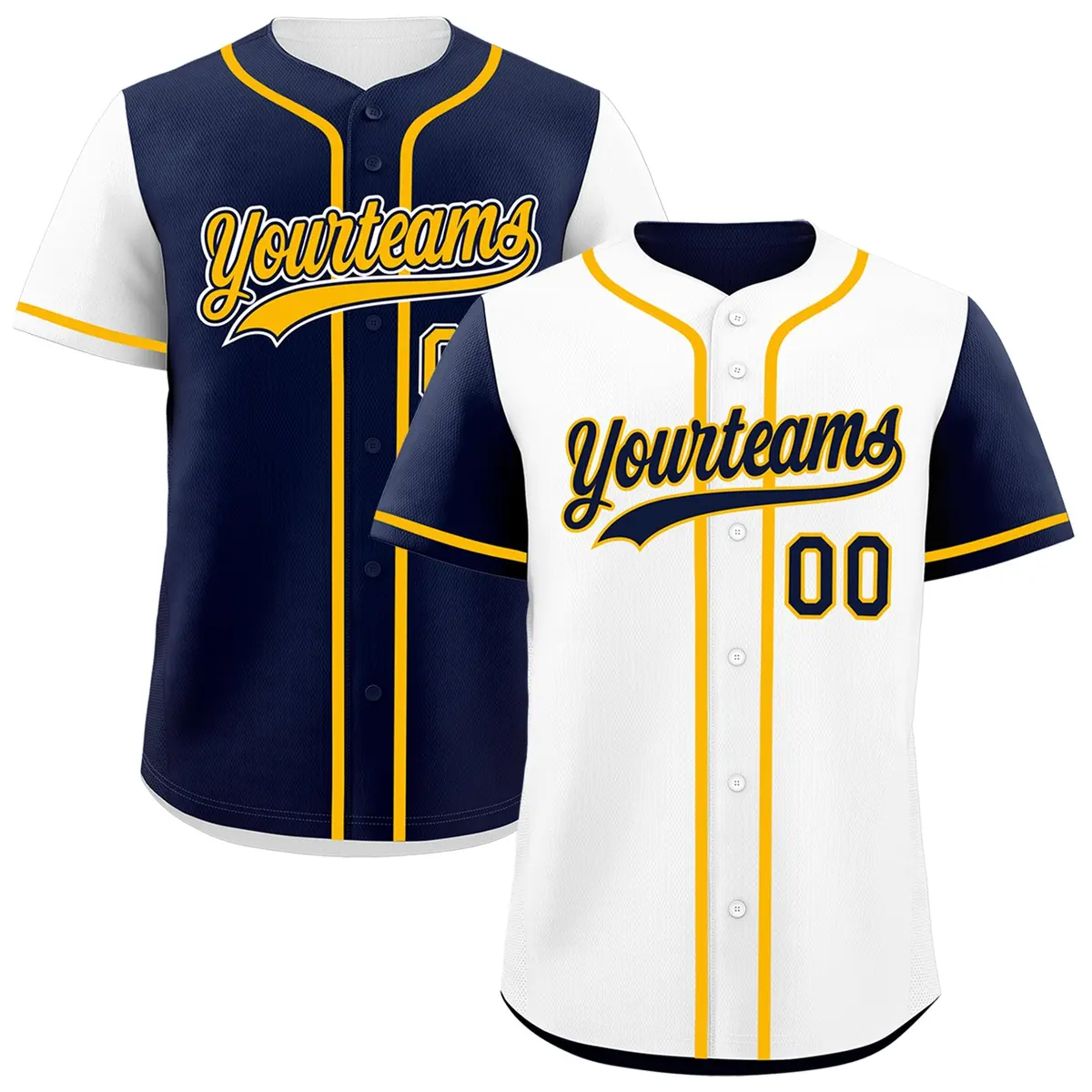 White Navy Reversible Raglan Sleeves Baseball Jersey