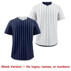 White Navy Reversible Stripe Baseball Jersey 8